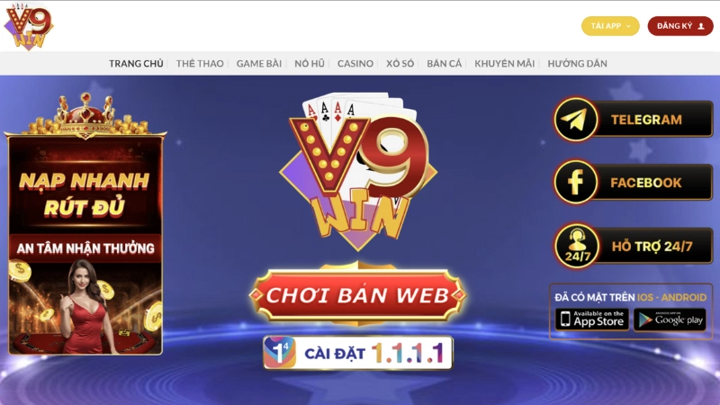 Tải app V9WIN nhanh chóng, chính xác đảm bảo an toàn 2 Sau khi tải app V9WIN sẽ giúp truy cập nhanh chóng